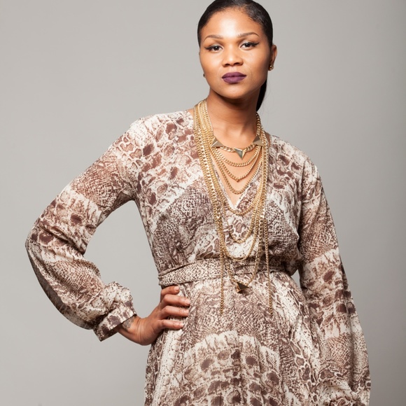 SNAKE PRINT MAXI DRESS - Picture 2 of 3